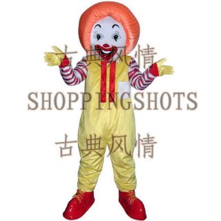 Ronald McDonald Mascot Costume Fancy Dress R00323 suits adult one 