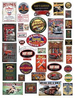 18 124th Garage Sign 2 Decals for Diecast & Model Car Dioramas