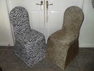 Dining Room chair covers Animal Print   Leopard Print and Zebra Print
