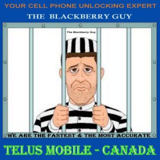 Telus Canada   Curve 9300 Pearl 9100 Blackberry Unlock Code Inst Man