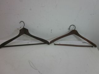 Vintage Lot of 10 Wood & Wire Suit Hangers 17 15.5long