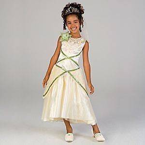 NWT  deluxe PRINCESS and the FROG TIANA Wedding Dress 