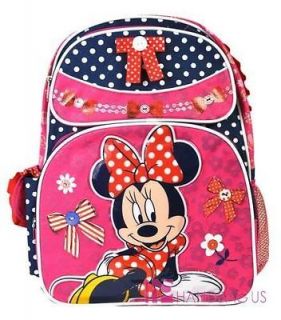 Licensed Disney MINNIE MOUSE Bow 16 Large Polka Dot Backpack School 