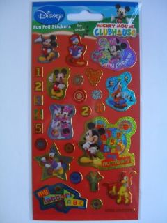 MICKEY MOUSE CLUBHOUSE(Disney)2 Sheets of Foil Stickers