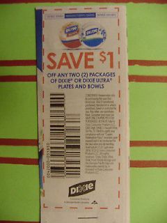   off 2 Dixie or Ultra Plates Bowls paper disposable coupons 12/31/12