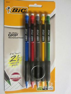   Pack New Bic Matic Grip Mechanical Pencils 5 /pack Medium 0.7mm #2