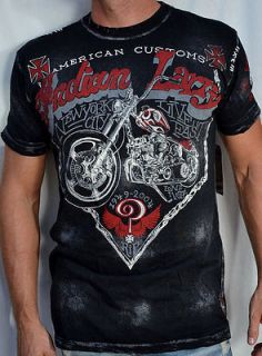 Affliction American Customs INDIAN LARRY TWIST Mens Biker T Shirt 