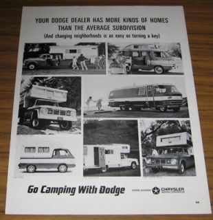 1965 Ad Dodge Motor Home,Pickup Truck,A 100