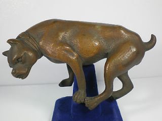 Fabulous Antique Bronze figural DOG decorative ornament applique PIT 