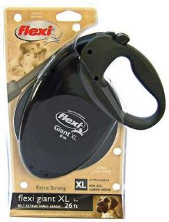   Giant Extra Large Breed Dog Pet Retractable Tape Leash Lead Black 26
