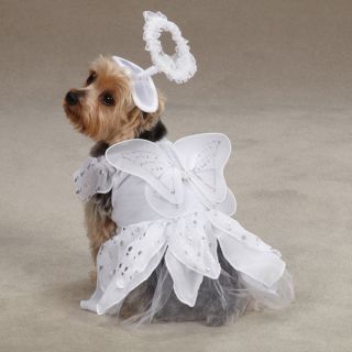   Angel Paws Dog Costume Silver Metallic Winged Angels Dogs Costumes
