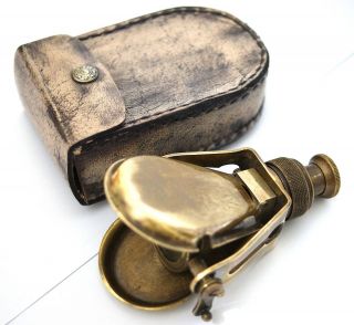 Dollond London Pocket Monocular with Leather Box   Brass Pocket 