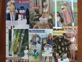 Plastic Canvas Fashion Doll Patterns HOLIDAY DECORATIONS Lot 3