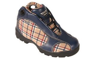 Dolomite Boys Boots ADC Navy and Tan Pattern Leather Sz 4.5 M