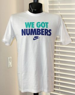 NIKE We Got Numbers T Shirt sz M Medium White Running Training Swag 