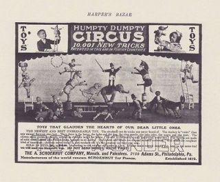 Antique SCHOENHUT TOYS Humpty Dumpty Circus REPRINT AD