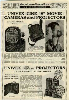 1938 AD Univex Cine 8 Movie Camera Projector RCA Phonograph Record 