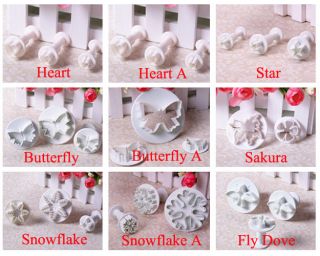Multiple Shapes Cake Sugarcraft Decorating Plunger Cookie Cutter Mold 