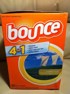 NEW 250 BOUNCE LAUNDRY FABRIC DRYER SHEETS 4 in 1