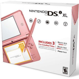 Nintendo DSi XL Bundle Metalic Rose Brand New Sealed 