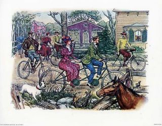 LITHO PRINT VINTAGE BICYCLE BUILT FOR TWO 1971