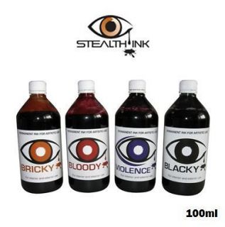 STEALTH INK COLOURS   PERMANENT INK   1x 100ML BOTTLE