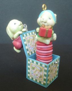Jack in the Box Bunny Rabbit Carlton Cards Christmas Ornament Heirloom 