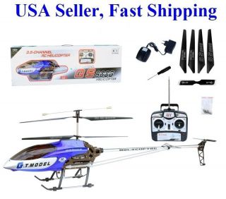   Extra Large GT QS8006 2 Speed 3.5 Ch RC Helicopter Builtin GYRO Blue
