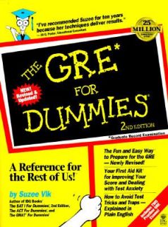 GRE for Dummies by Suzee Vlk 1996, Paperback
