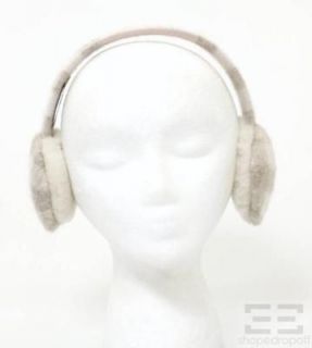 Burberry Beige & Pale Pink Cashmere & Shearling Check Earmuffs