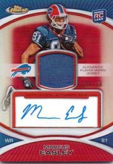 2010 Topps Finest MARCUS EASLEY Rc Red Refractor Auto Patch 41/50