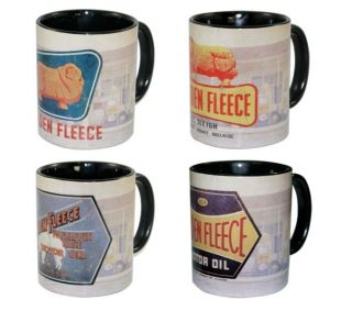 GOLDEN FLEECE VINTAGE SIGNS SOUVENIR Coffee Mug set 4 mugs per set