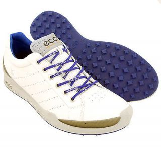 NEW Mens ECCO Biom Hybrid Golf Shoes White/Blue Size 10 10.5 EU 44 