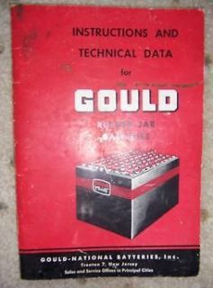 1951 Gould Rubber Jar Battery Manual Trenton NJ d