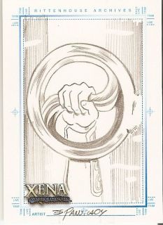 Xena Art & Images Eduardo Pansica Sketch Card   Fisted Chakram hand 