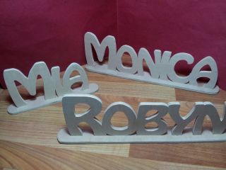 Wooden Words/Letters Free Standing Plaque Personalised Names Wedding 