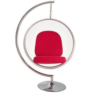 LexMod Eero Aarnio Style Bubble Chair With Silver Pillows