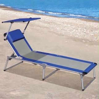   Lounger Portable Lounge Chair/ Integrated Canopy Shade Aluminum