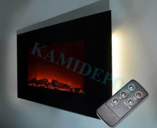 36 inch Wall Mounted Modern Electric Fireplace Heater LED Color Remote 
