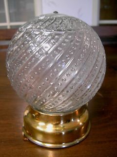   ~ Glass Globe~Lighting Fixture~W/ Mount & Porcelain Electric Socket