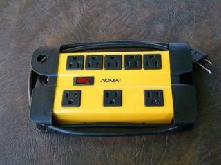 NEW NOMA 8 OUTLET POWER BAR *CIRCUIT BREAKER* BUILT IN CORD STORAGE*