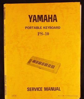 YAMAHA PS 10 Portable Keyboard   SERVICE MANUAL