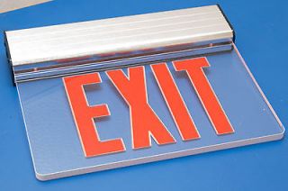 Single Face Red LED Edge Lit Exit Sign Standard AC Only 120/277 