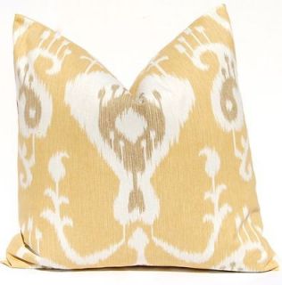 Decorative Pillow Cover Ikat Gold and Brown 20 x 20