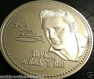 ELVIS PRESLEY Silver Coin Autographed Signed Vintage Retro Old Music 