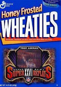 Troy Aikman Wheaties *Super Replays* Cereal Box *Flat*