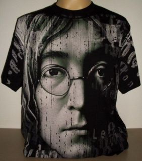 John Lennon Beatles All Over Print T Shirt Size L new