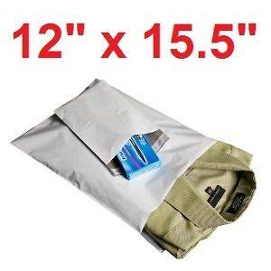 25 12x15.5 WHITE POLY MAILERS SHIPPING ENVELOPES BAGS
