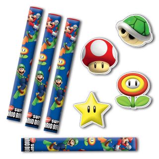   Mario Bros Wii Party Party Favours Pencils Erasers Stationary Set