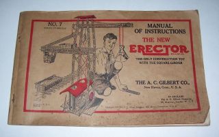 Vintage Original 1929 Gilbert Erector Set Manual Booklet #7